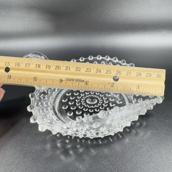 1930s Duncan Miller Hobnail Glass Heart Shaped Bon Bon Manganese 365nm Green UV - Picture 7 of 16